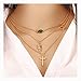 Edary Layered Necklaces Gold Jewelry with Fashion Evil Eye Cross Feather Pendants for Women and Girls (Blue Evil Eye)