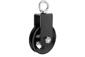 SUPERNINE Cable Pulleys Wheel 3.54 in/90 mm Heavy Duty Snatch Block Pulley Wheel Pulley for Rope, Fitness Pulley for Cable System Attachment Lifting Blocks Gym Equipment