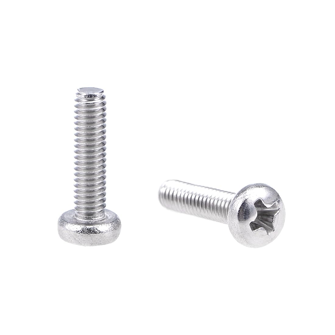 sourcing map M2.5x10mm Machine Screws Pan Phillips Cross Head Screw 304 Stainless Steel Fasteners Bolts 100Pcs