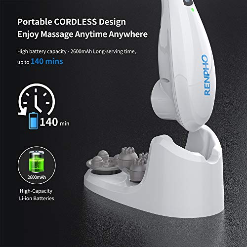 RENPHO Rechargeable Hand Held Deep Tissue Massager for Muscles, Back, Foot, Neck, Shoulder, Leg, Calf Cordless Electric… - Image 2