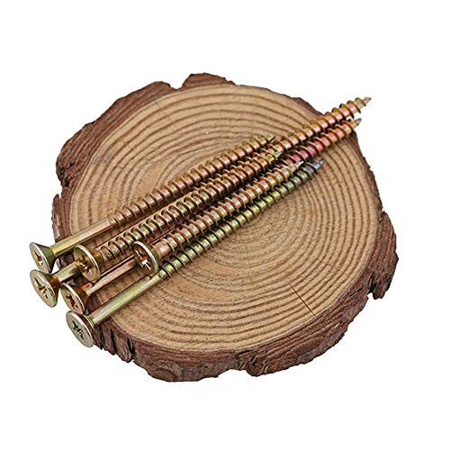 Holzschrauben, Universalschraube, Kreuzschlitz M5 Senkkopf Teilgewinde Fräsrippen flachkopfschrauben holzbauschrauben – Bild 3
