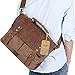 Lifewit Men's Briefcase Vintage Leather Laptop Bag Canvas Messenger School Satchel Work Bags Fit up to 15.6-Inch, Coffee
