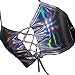 Pinda Summer Women Silver Holographic Laced Up Halter Wrap Crop Top