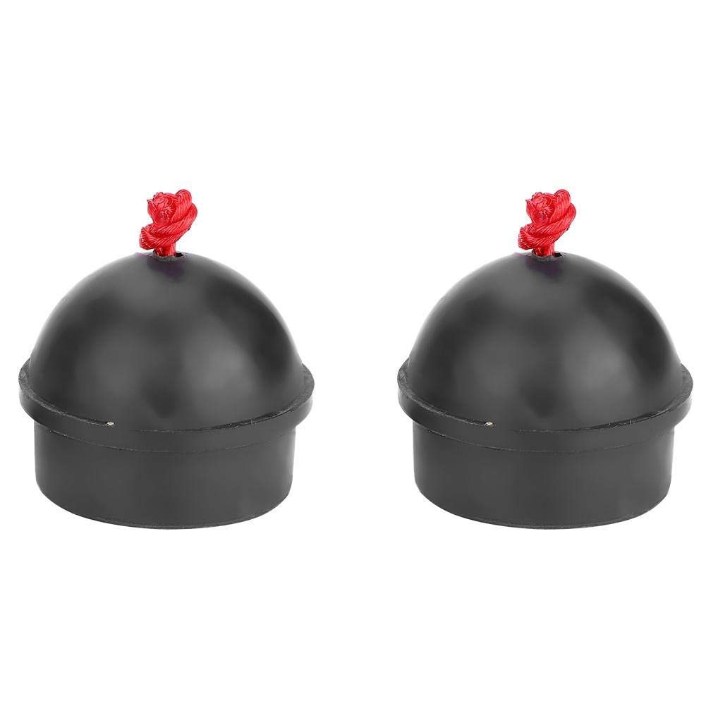 Alomejor 2pcs Cue Tips No-Slip Cue Tip Chalk Billiard Pool Cue Chalk Holder with Cord for Pool Cues and Snooker(Black)