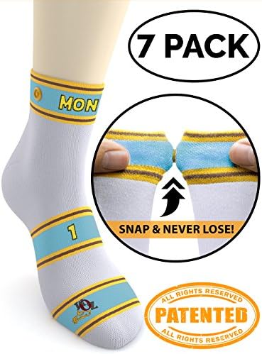 ZOM Weekly Ankle Best Socks 7 Pk One Size Fits All Gender Neutral Design, White M-16