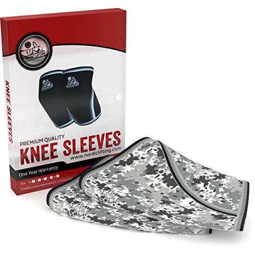 Knee Sleeves (1 Pair) Support & Compression for the Best Squats, 7mm Neoprene by Nordic