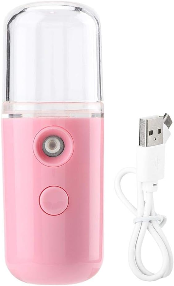 Portable Mist Sprayer, Mini Face Mist Handy Sprayer Atomization, Handheld Nano Cool Facial Steamer, Face Moisturizing Hydrating Spray, Face Humidifier Pink, 30ml