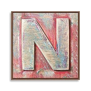 Framed Canvas Wall Art Alphabet Canvas Prints Home Artwork Decoration for Living Room,Bedroom - 16x16 inches