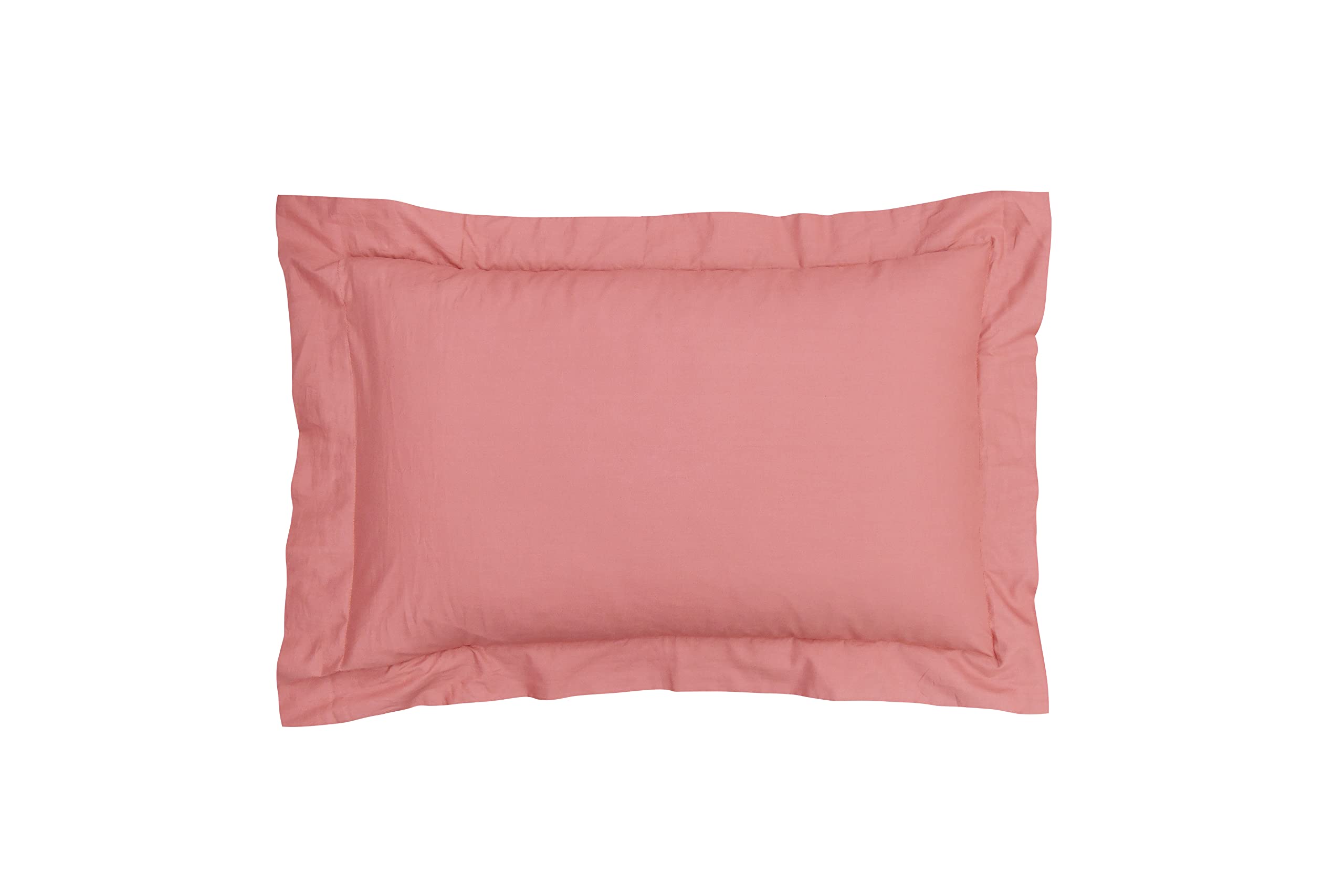 Sleepdown Pillow cases 100% Pure Cotton Pack of Two Oxford Luxury Soft Cosy Pillow Cover Set - Dark Rose - 48 x 74 + 5cm
