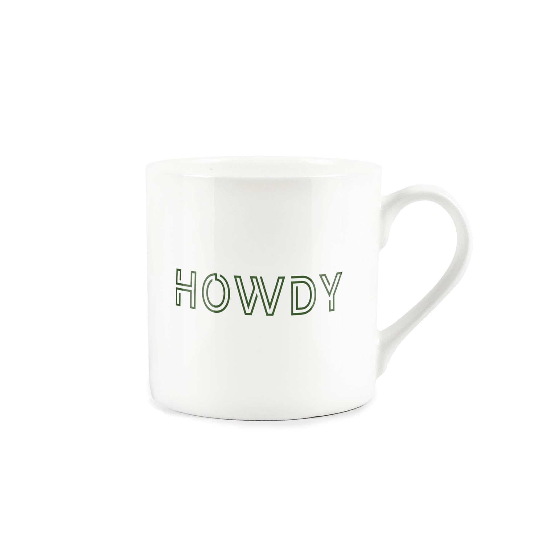 Purely Home Howdy Mug - Random Words Bone China Mug - Cowboy/Cowgirl Country Themed Tea/Coffee Cup Present/Gift