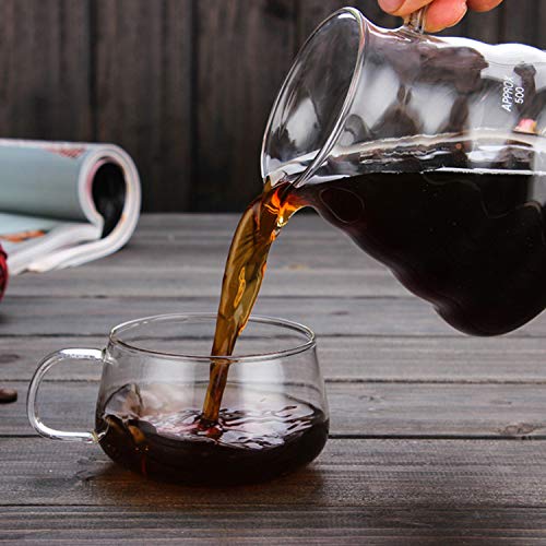 Migavan Coffee Server,360ml 12oz Heat Resistant Clear High Borosilicate Glass Range Coffee Server Pour Over Pots Kettle Teapot - Thumbnail 5