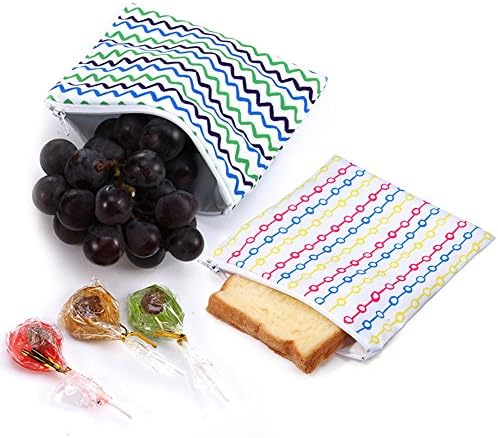 Reusable Sandwich bags Snack Bag Dishwasher Safe Lunch Baggies for Kids(2 ZHU)