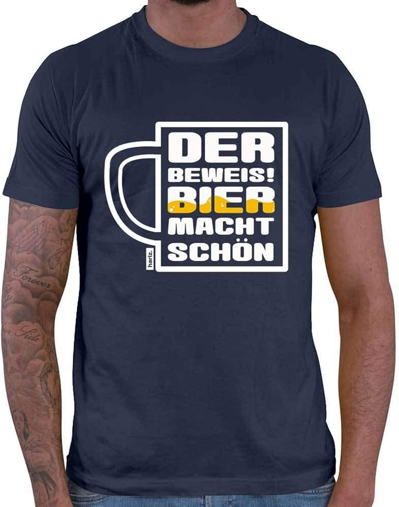 HARIZ Herren TShirt Der Beweis Bier Macht Schön Bier Sprüche Inkl