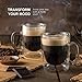Luigi Bormioli Double Walled Glass Coffee Mugs - 10¼ Ounce (2 Pack) Double wall glass Insulated Espresso Cups for Cappucino, Latte, Perfect Tea Glasses Keeps Hot - Cold Beverages, Oven -Microwave safe
