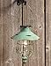 The Lakeside Collection Distressed Porch Lantern - Solar-Powered Light with Vintage-Style Cage - Green