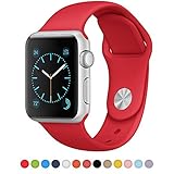 ISTYLE Apple Watch Band, Soft Silicone Replacement Sport Band TPU iWatch Strap for Apple Watch - 38mm TPU Red