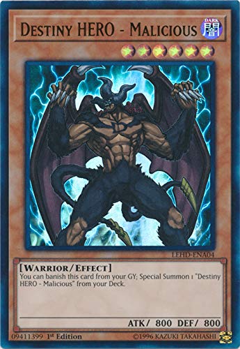 Yu-Gi-Oh! - Destiny Hero - Malicious - LEHD-ENA04 - Ultra Rare - 1st Edition - Legendary Hero Decks - Destiny Hero Deck
