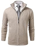 IDARBI Men's Long Sleeve Zip Up Sweater Jacket with Stand Up Collar