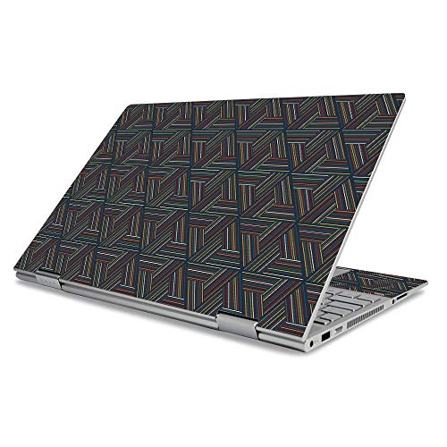 MightySkins Skin for HP Envy X360 15" (2019) - Triangle Stripes | Protective, D…