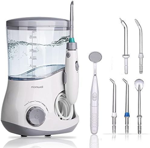 Water Flosser 600ml Dental Oral Irrigator Teeth Cleaner for Personal Braces Care Teeth Cleaning, 7 Multifunctional Jet Tips and 10 Adjustable Water Pressure Perfect for Family