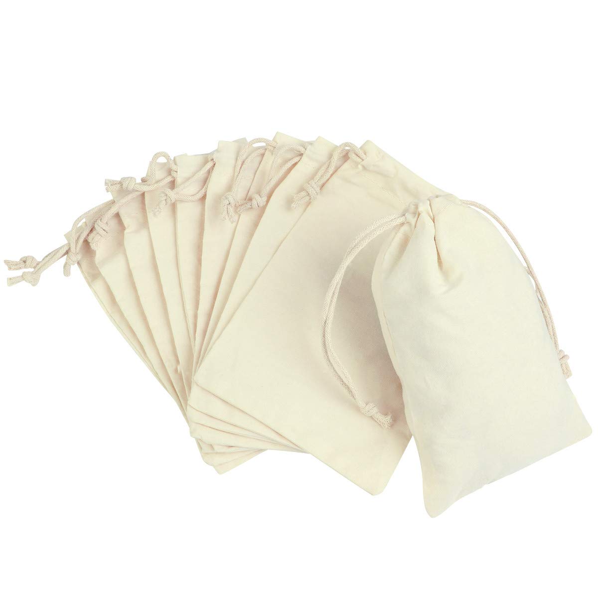 YeahiBaby 10pcs Cotton Muslin Drawstring Bags Wedding Favor Bags Jewellery Pouches (10x14cm)