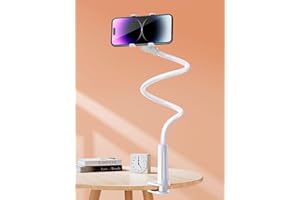 Cell Phone Bed Stand Holder, 360 Adjustable Clamp Clip, Cell Phone Holder, with Grip Flexible Long Arm Bracket Mount Clamp, f