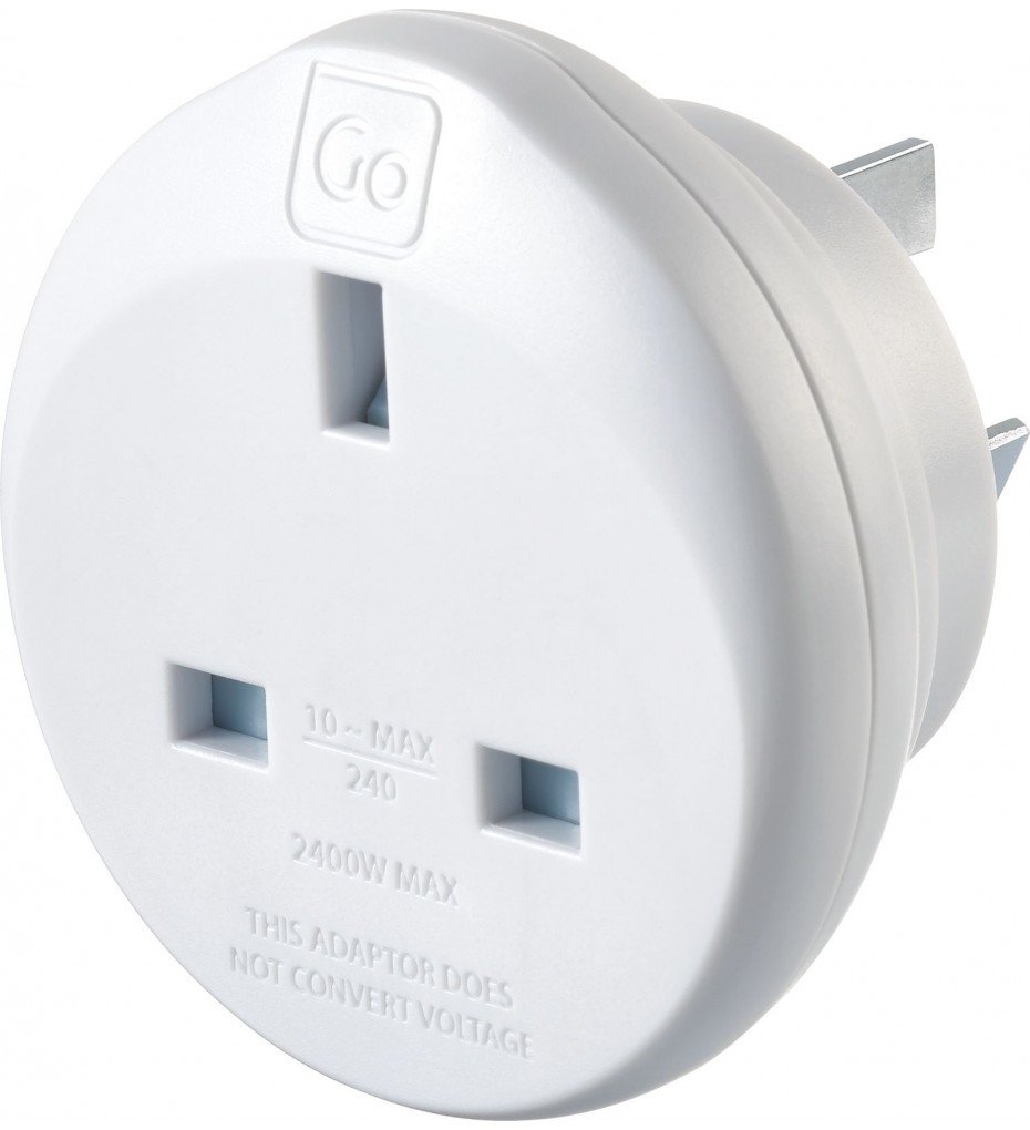 Go Travel UK-AUS Australian and China Compact Earthed Adaptor (Adapter Ref 528)