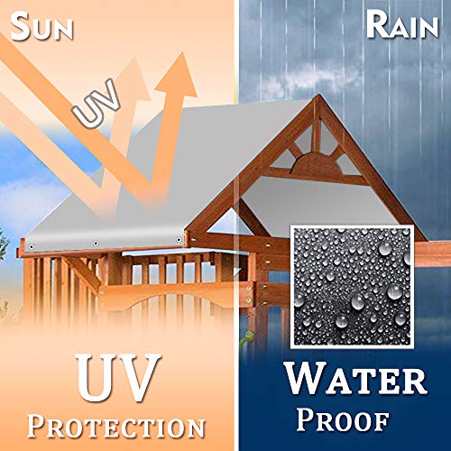 TANCHEN 52" x 90" Outdoor Swingset Shade Kids Playground Roof Canopy Waterproof Cover Replacement Tarp Sunshade