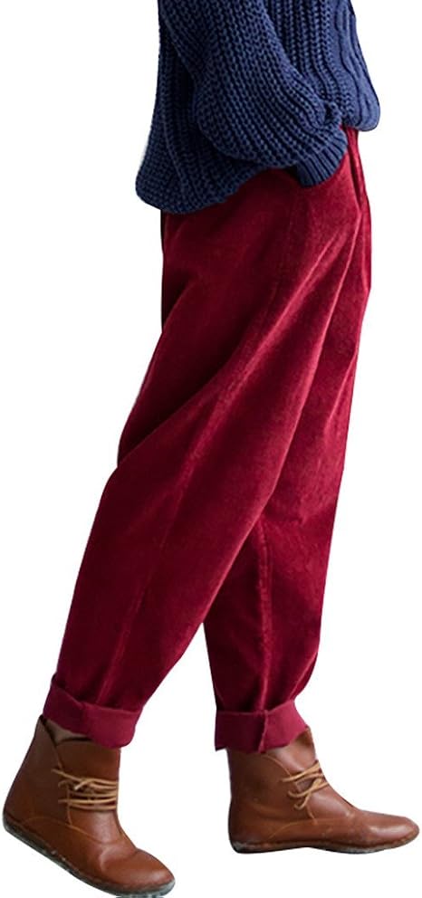 burgundy corduroy trousers womens