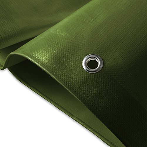 Heavy Duty Tarps | Waterproof Ground Tent Trailer Cover | Multilayered Tarpaulin in Many Sizes and Thicknesses | 10 Mil - Green - 10' x 12'