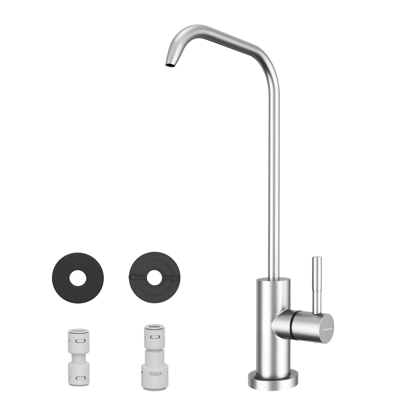 WEWE Drinking Water Faucet, Lead-Free Kitchen Water Filter Faucet for Reverse Osmosis or Water Filtration System, RO Faucet, Brushed Nickel Image