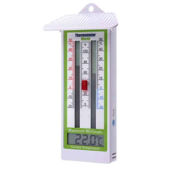 Digitales Max/Min-Thermometer für den Garten, das Gewächshaus oder Innen- und Außenwand, IP65 Rating