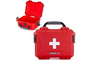 NANUK 904 Waterproof First Aid Box Empty – Durable, Medical First Aid Organizer Case, IP67-Rated, Dustproof, Impact-Resistant, and Floats (8.4" x 6.0" x 3.7") – Red