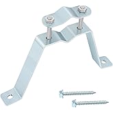 Antenna Mast Wall Mount Bracket, Wall Mount Telescopic Clamp with Mounting Bolts for Outdoor TV Antenna Mast, Flag Pole and Wall Mount Pole