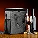 6 Bottle Wine Gift carrier, Insulated Leakproof Padded Wine Cooler Carrying Tote Bag for Travel, Camping and Picnic, Perfect Wine Lover Gift, Grey