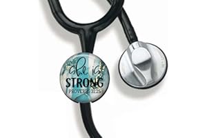 CHNLML Stethoscope Name Tag Nurse Doctor Stethoscope ID Tag Customized Steth ID Tag (She is Strong)