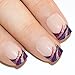 False Nails Bling Art French Fake Glitter Purple Squoval 24 Acrylic Medium Tips