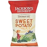 Jackson’s Honest Potato Chips, Sweet Potato, Cooked in Natural, Healthy, Nutrient Dense Organic Coconut Oil, Non GMO Snacks, As Seen On Shark Tank, 5 Ounce, Pack of 6