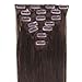 Straight Remy Human Hair Extensions 24 Colors for Your Choose in 15inch ,18inch ,20inch ,22inch ,Beauty Salon Women's Accessories (15inch 70g, #02 dark brown)