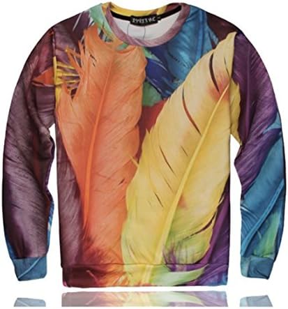 Man's Hip Hop 3d Print Colorful Leafs Sportswear Sweatshirt (l)