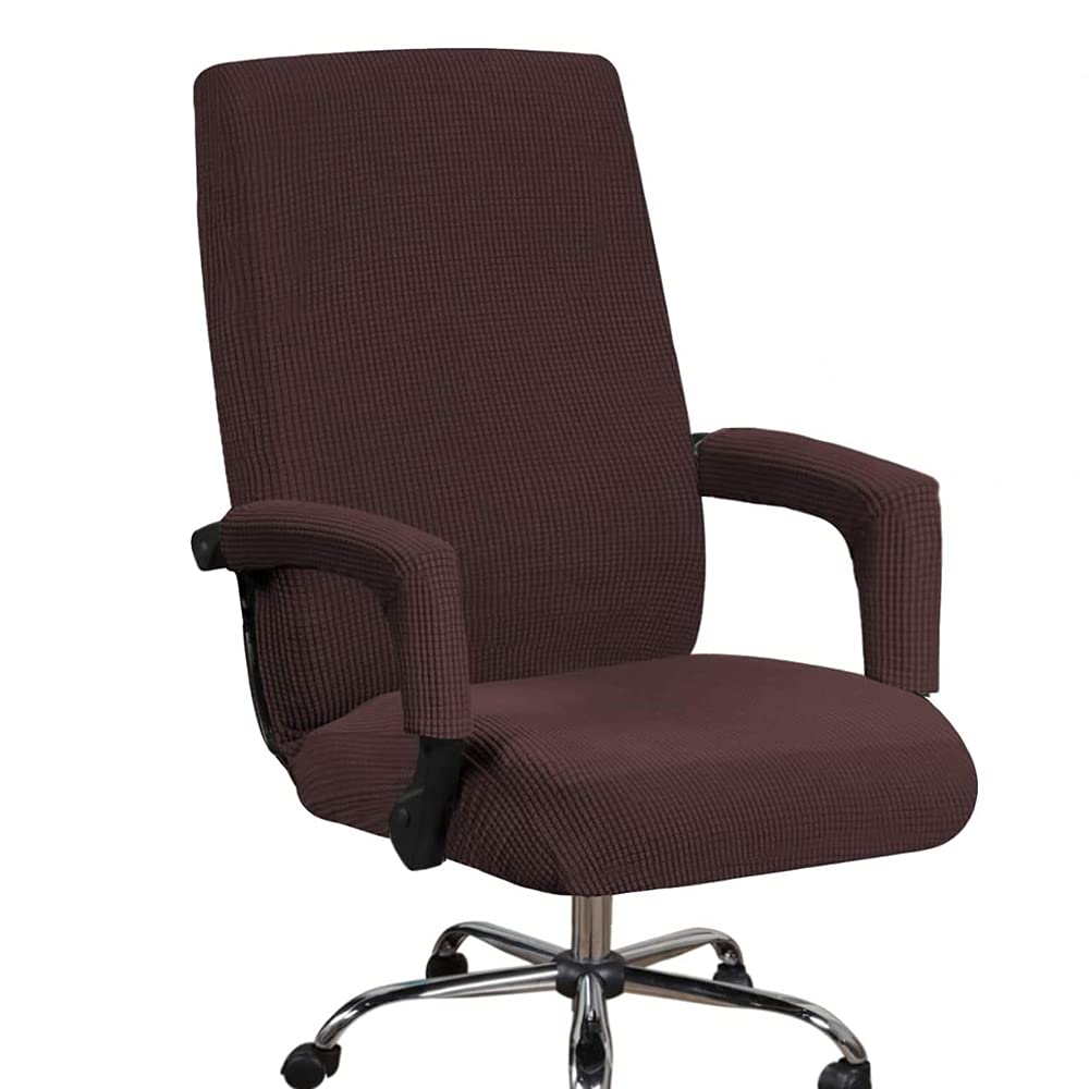 Bestenrose Office Chair Cover Stretch Computer Office High Back Chair Cover with Arm Covers Jacquqard Polyester Washable Slipcovers for Universal Rotating Chair Protectors