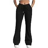 RoseSeek Women's High Waisted Crossover Flare Leg Sweatpants Baggy Drawstring Athletic Joggers Casual Workout Yoga Pants