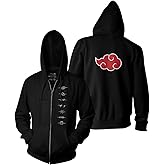 Ripple Junction Naruto Shippuden Anti Village Symbols Front and Back Print Full Zip Adult Anime Fleece Hoodie