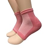 acebone Beauty Spa Moisturizing Gel Heel Socks Pedicure Socks for Dry Hard Cracked Skin - One Size - Comfortable Fit - Pink
