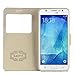 Galaxy J5 Case, SAVFY Thin Flip/Folio PU Leather Window View Case Cover for Samsung Galaxy J5 2016 - Gold [Not Fit for J5 2015]