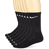 Nike Unisex Dri-FIT Cushion Crew Training Socks (6 Pair), BLACK/WHITE, OS