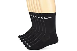Nike Unisex Dri-FIT Cushion Crew Training Socks (6 Pair), BLACK/WHITE, OS
