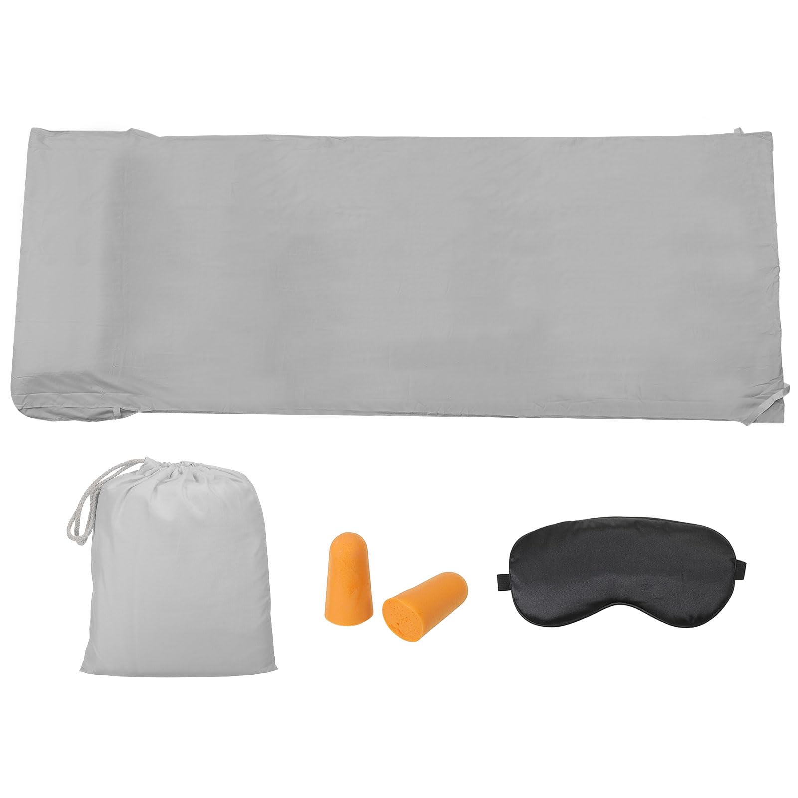 PATIKIL 82.6x71 Inch Sleeping Bag Liner, Lightweight Soft Travel Camping Sheet Sleep Sack Compact Sleeping Bag Set with Carry Bag for Backpacking Camping Travel Hotel, Light Gray