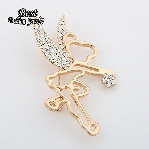 Bosun(TM) Sweet Little Bear With Wings Synthetic Gemstone Golden Women Beooch Wedding Jewelry