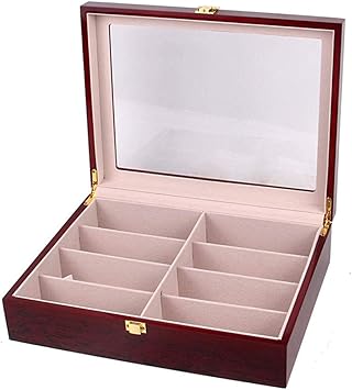 MU Caja de reloj de madera Cajas de joyería Hombre Mujer Regalo Viaje Gafas de sol